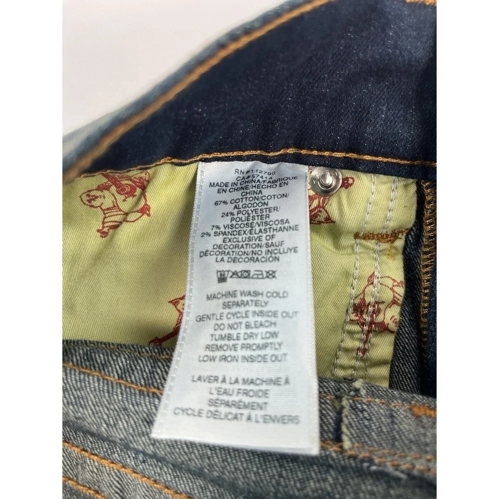 NEW True Religion Ricky Flap Relaxed Straight 103282 Jeans 31 X 32 Dark Wash